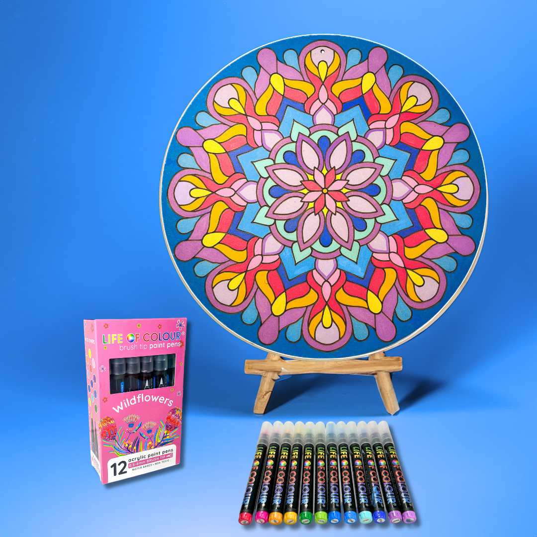 Life of Colour Mandala Painting Kit - The Dancer (Wildflowers)