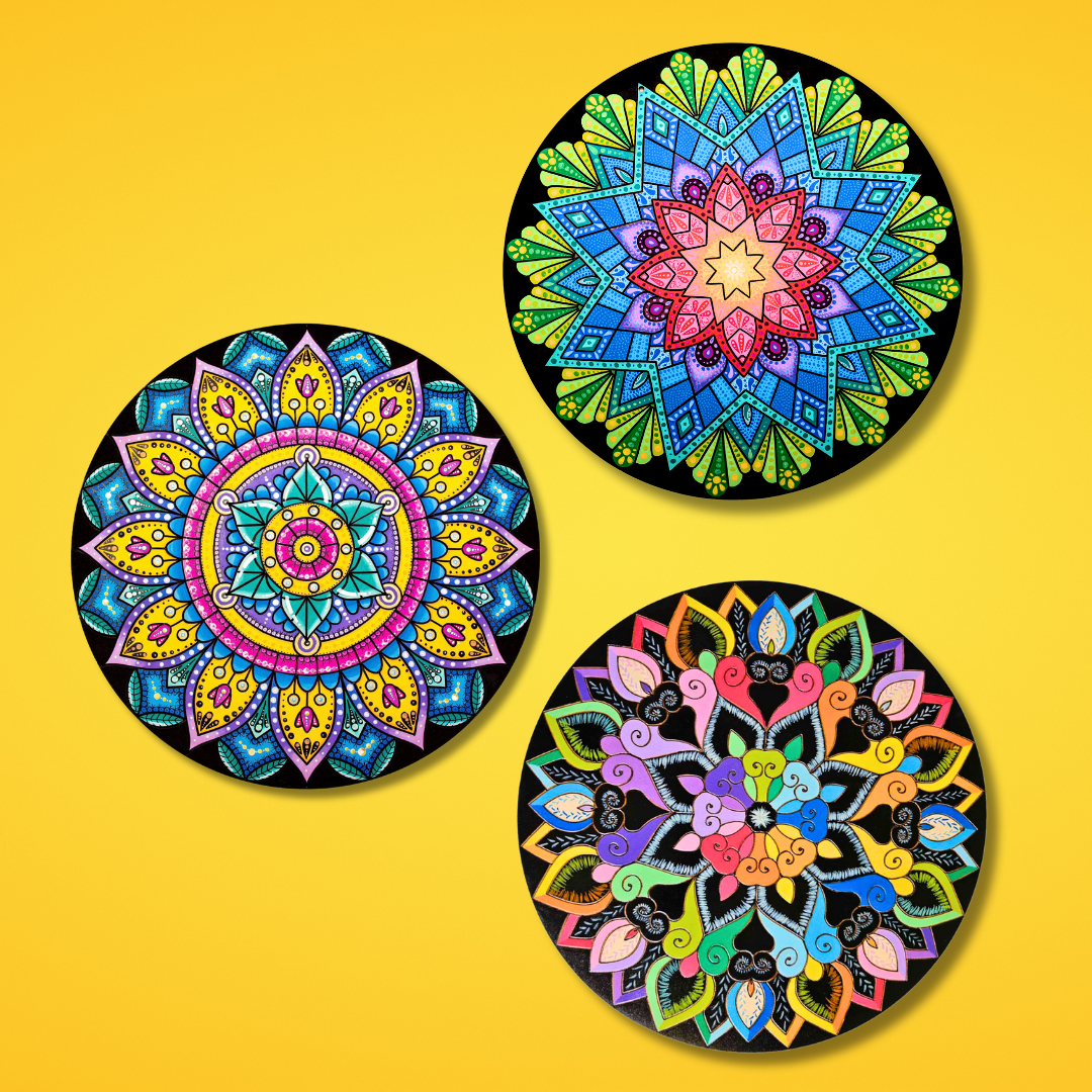 Life of Colour Mandala Painting Kit - Bundle of 3 (Part 2- No Pens)