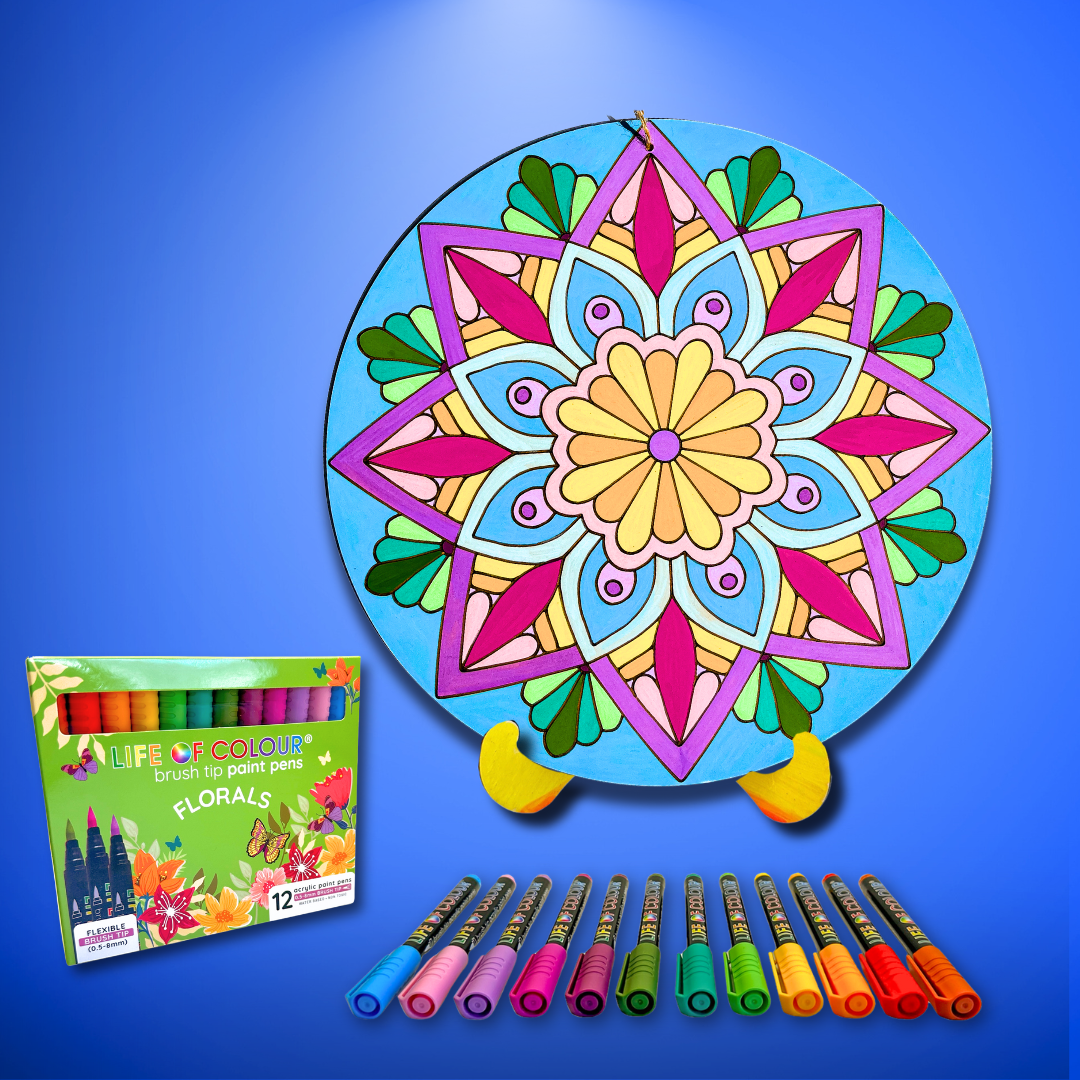 Life of Colour Mandala Painting Kit - In Bloom (Florals)