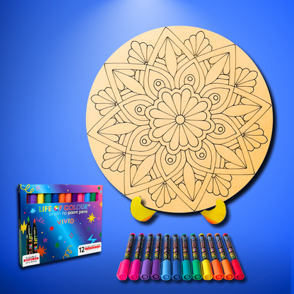 Life of Colour Mandala Painting Kit - In Bloom (Vivid)