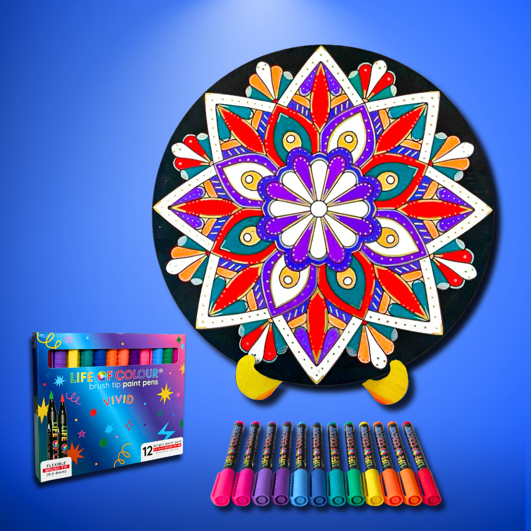 Life of Colour Mandala Painting Kit - In Bloom (Vivid)