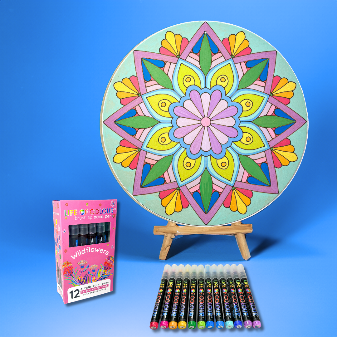 Life of Colour Mandala Painting Kit - In Bloom (Wildflowers)