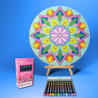 Life of Colour Mandala Painting Kit - In Bloom (Wildflowers)