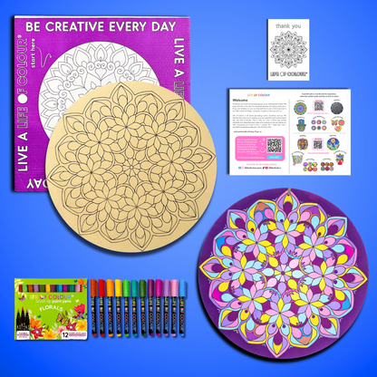 Life of Colour Mandala Painting Kit - The Kaleidoscope (Florals)