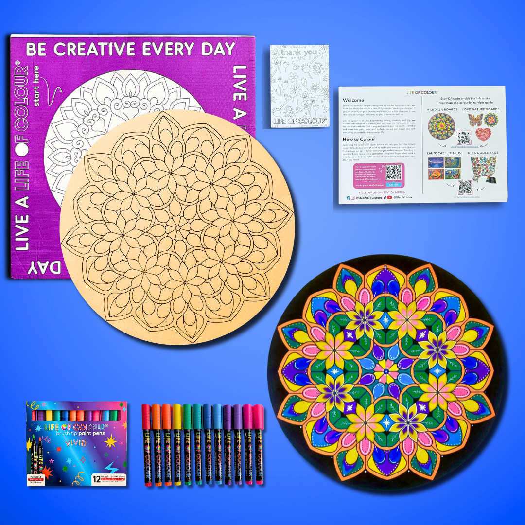 Life of Colour Mandala Painting Kit - The Kaleidoscope (Vivid)