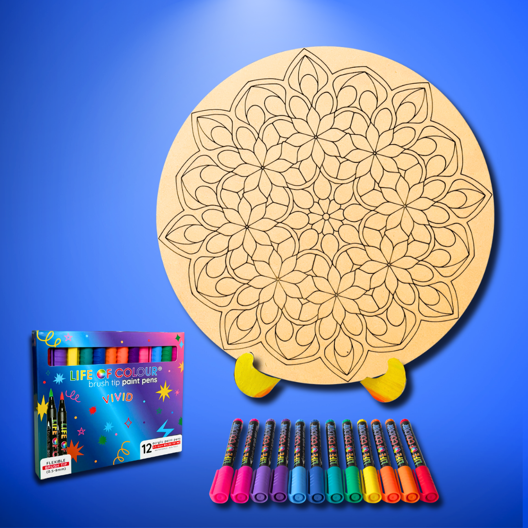 Life of Colour Mandala Painting Kit - The Kaleidoscope (Vivid)