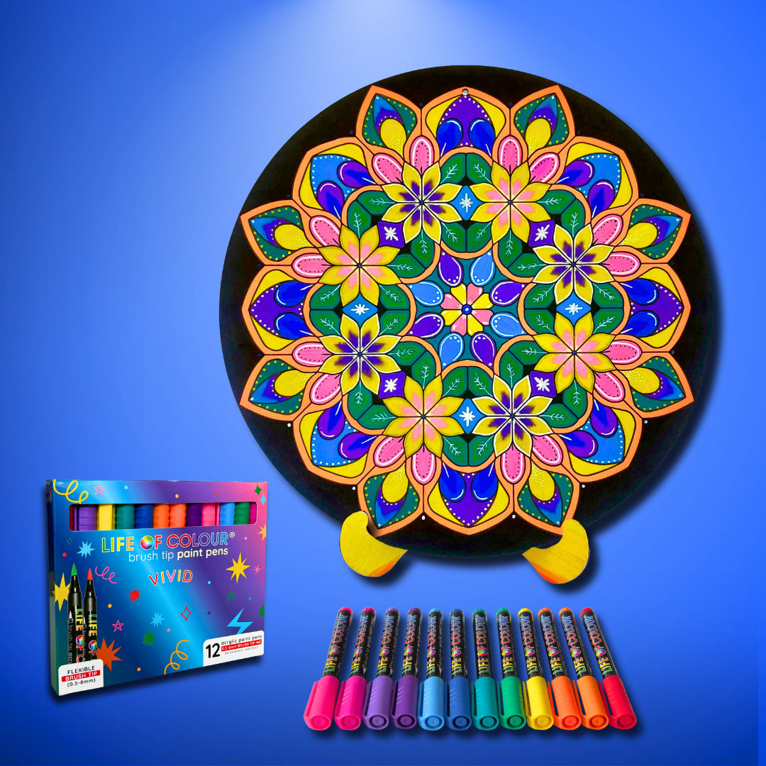 Life of Colour Mandala Painting Kit - The Kaleidoscope (Vivid)