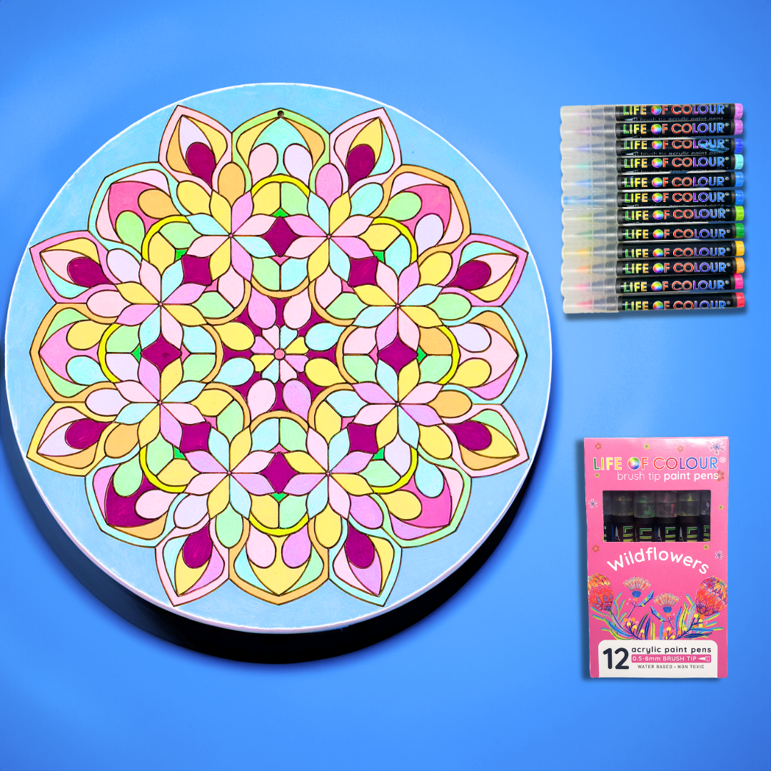 Life of Colour Mandala Painting Kit - The Kaleidoscope (Wildflowers)