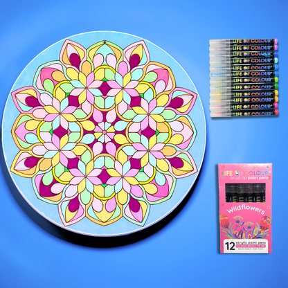 Life of Colour Mandala Painting Kit - The Kaleidoscope (Wildflowers)