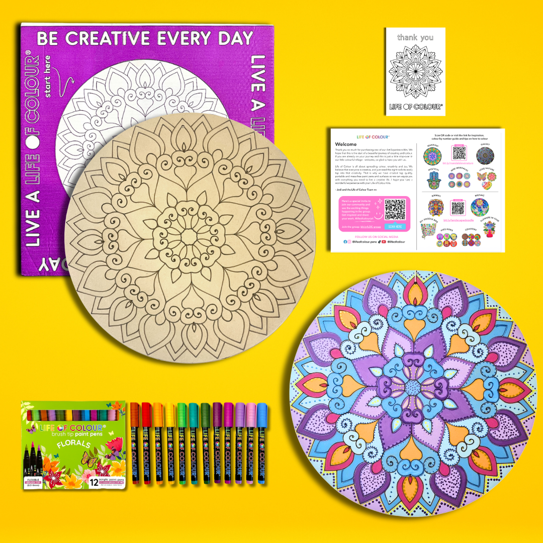 Life of Colour Mandala Painting Kit - The Phoenix (Florals)