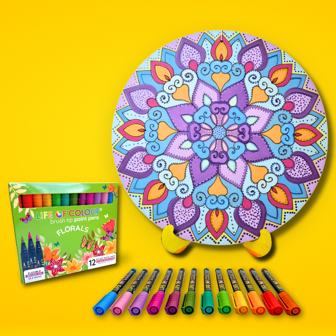 Life of Colour Mandala Painting Kit - The Phoenix (Florals)