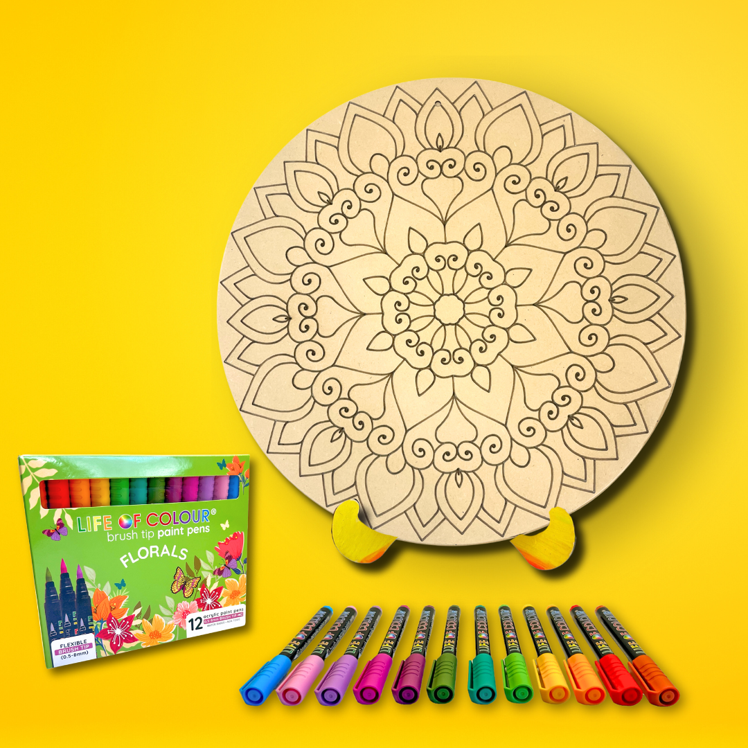 Life of Colour Mandala Painting Kit - The Phoenix (Florals)