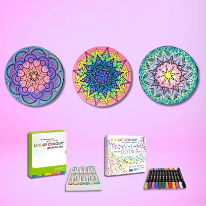 Life of Colour Mini Mandala Painting Kit Bundle of 3 (Group 1)