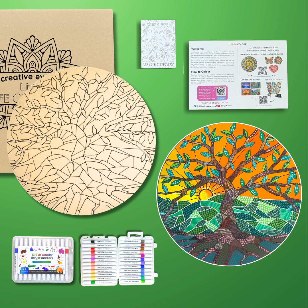 Life of Colour Mosaic Painting Kit - Tree of Life with Acrylic markers