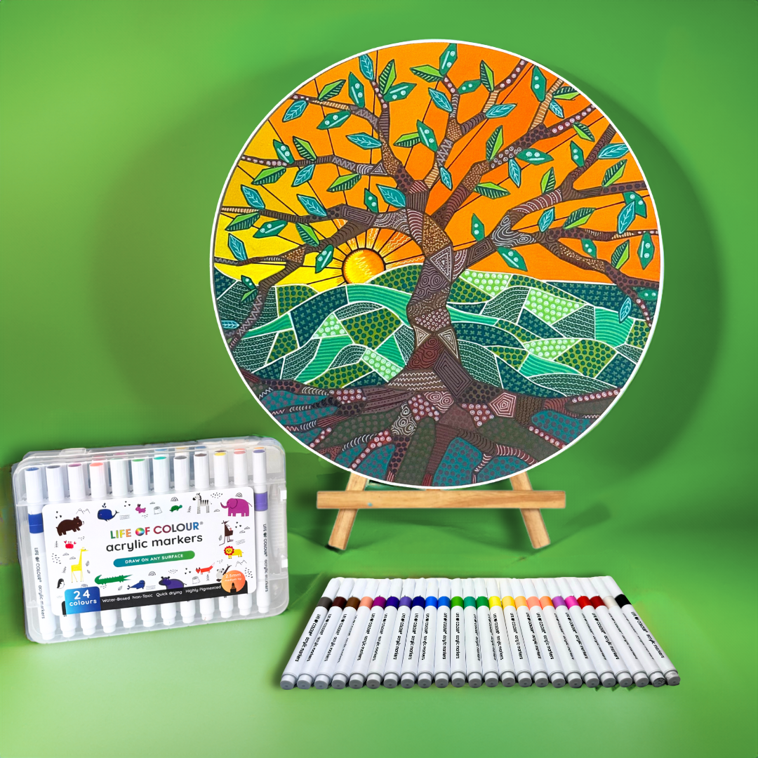 Life of Colour Mosaic Painting Kit - Tree of Life with Acrylic markers