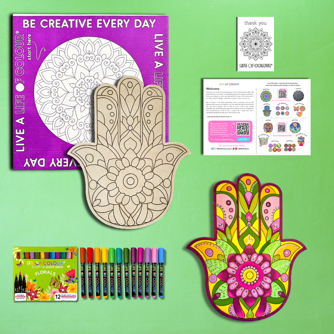 Life of Colour Hamsa Painting Kit - Florals