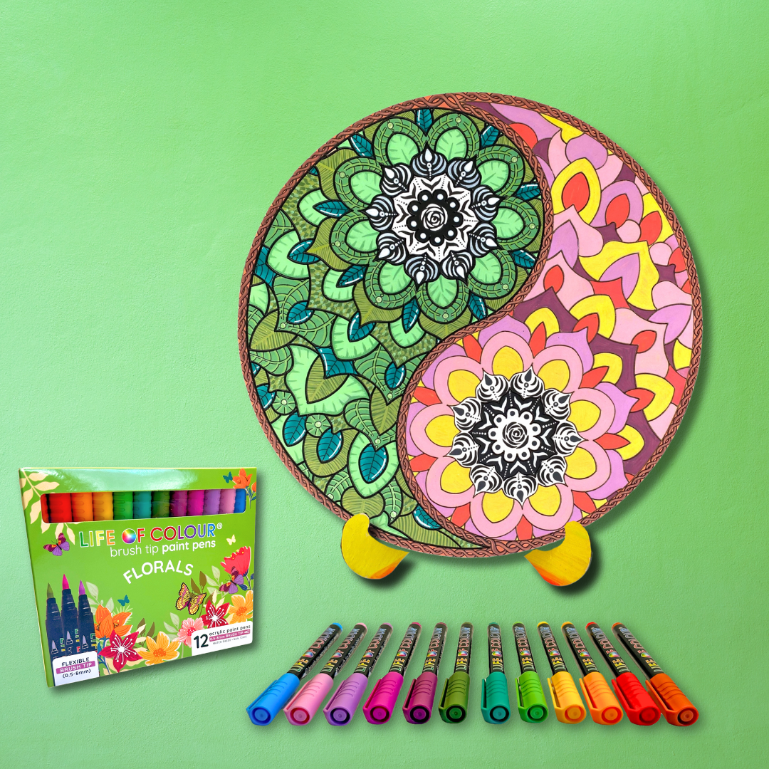 Life of Colour Yin Yang Painting Kit - Florals