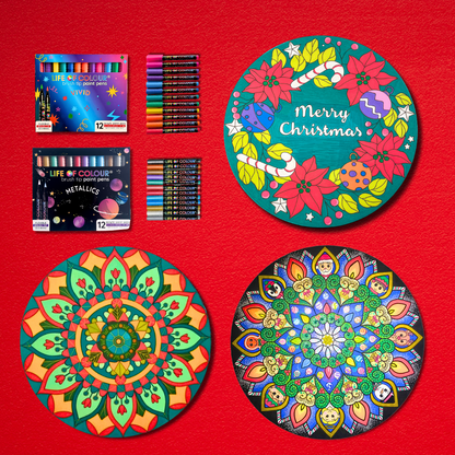 Christmas Wreath and Mandala Painting Kit - Bundle of 3