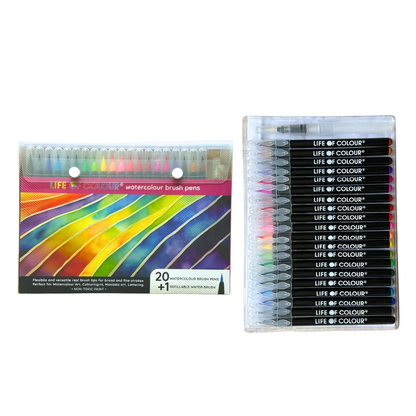 Watercolour Brush Pens - Set of 20