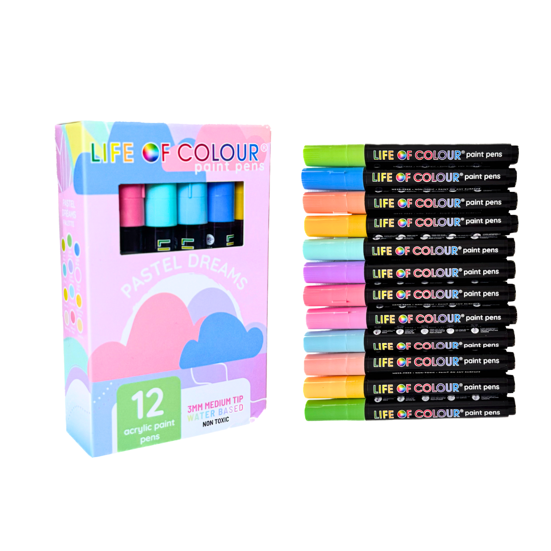 Pastel Dreams 3mm Medium Tip Acrylic Paint Pens - Set of 12