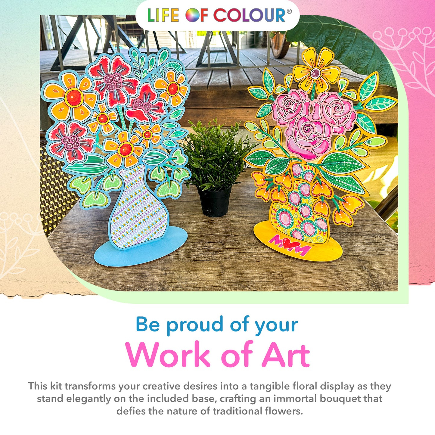 Life of Colour Mega Flowers Painting Kit - Bundle of 4