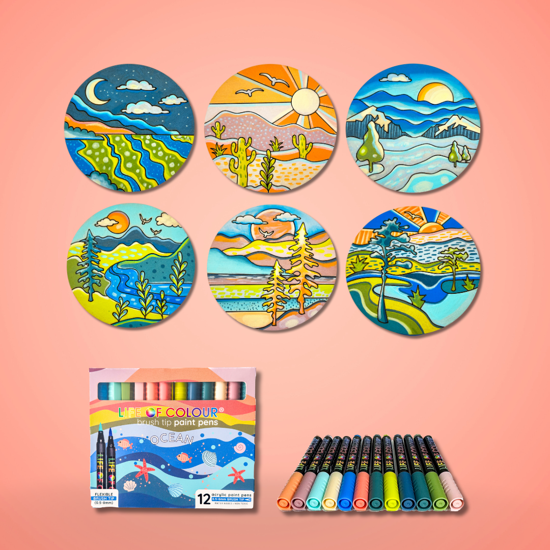 Life of Colour Mini Round Landscape Kit - set of 6