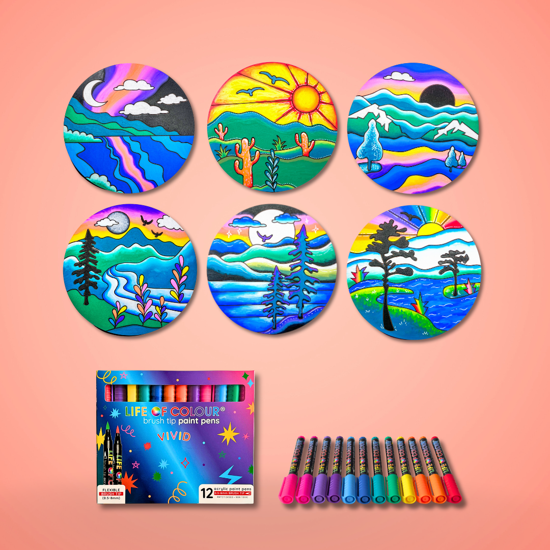 Life of Colour Mini Round Landscape Kit - set of 6