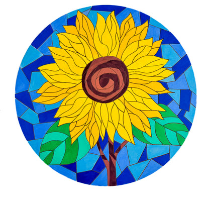 Life of Colour Mosaic Painting Kit - Sunflower with Acrylic markers