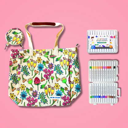 DIY Doodle Bag - Wildflower design