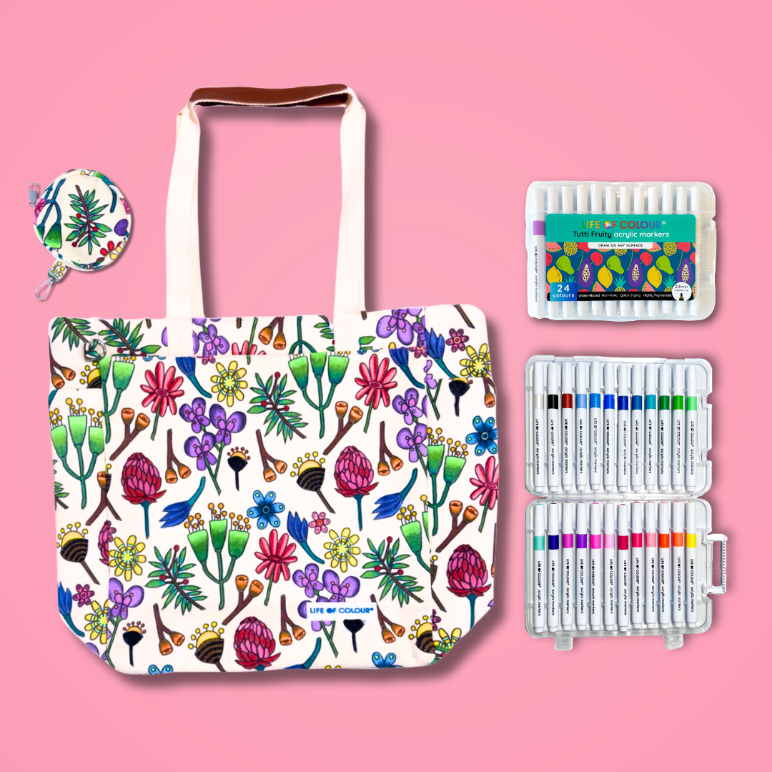 DIY Doodle Bag - Wildflower design