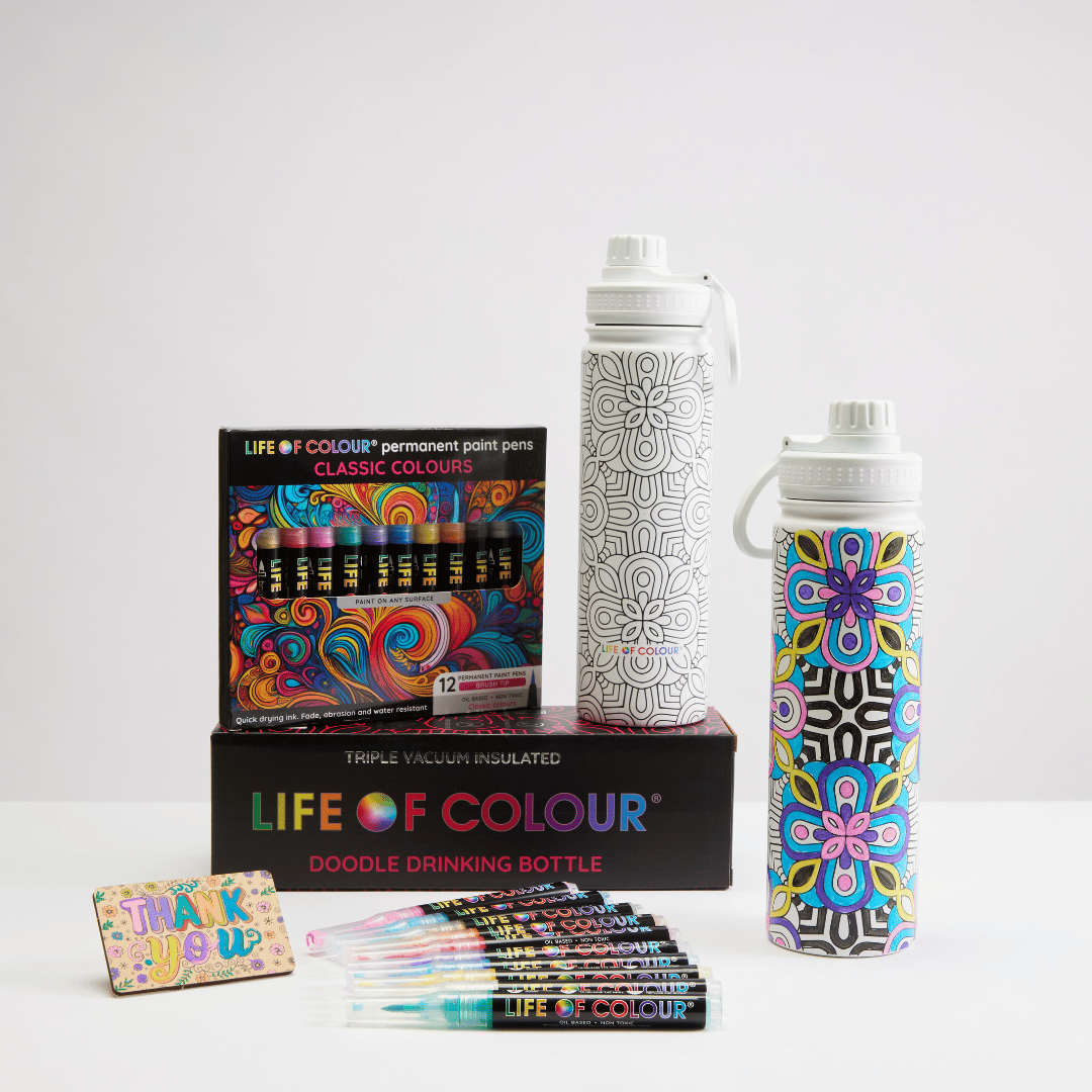 Doodle Drinking Bottle Painting Kit - Mandala Design