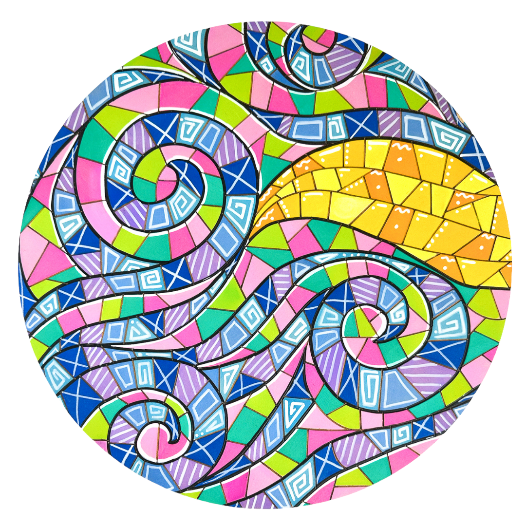 Life of Colour Mosaic Painting Kit - The Wave with Acrylic markers