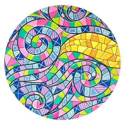 Life of Colour Mosaic Painting Kit - The Wave with Acrylic markers