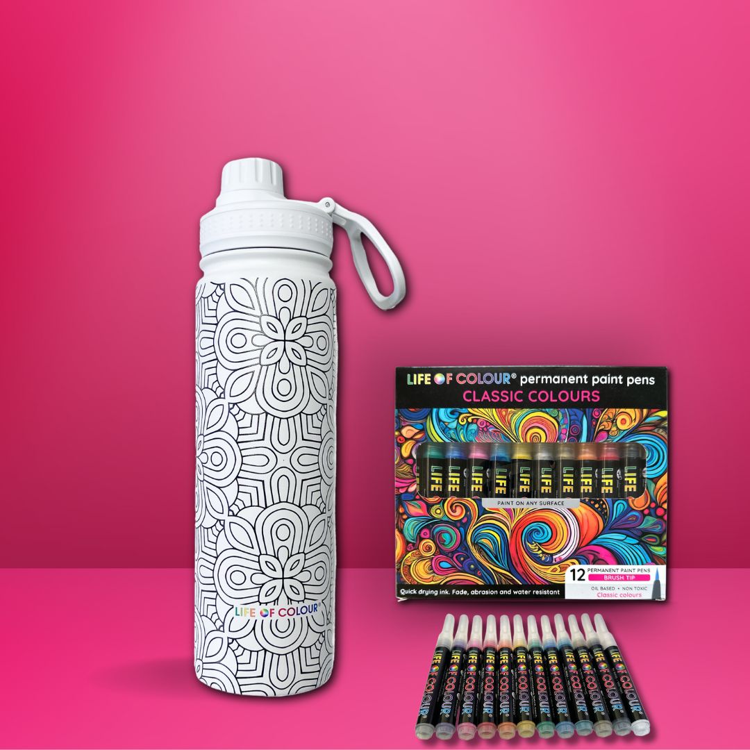 Doodle Drinking Bottle Painting Kit - Mandala Design