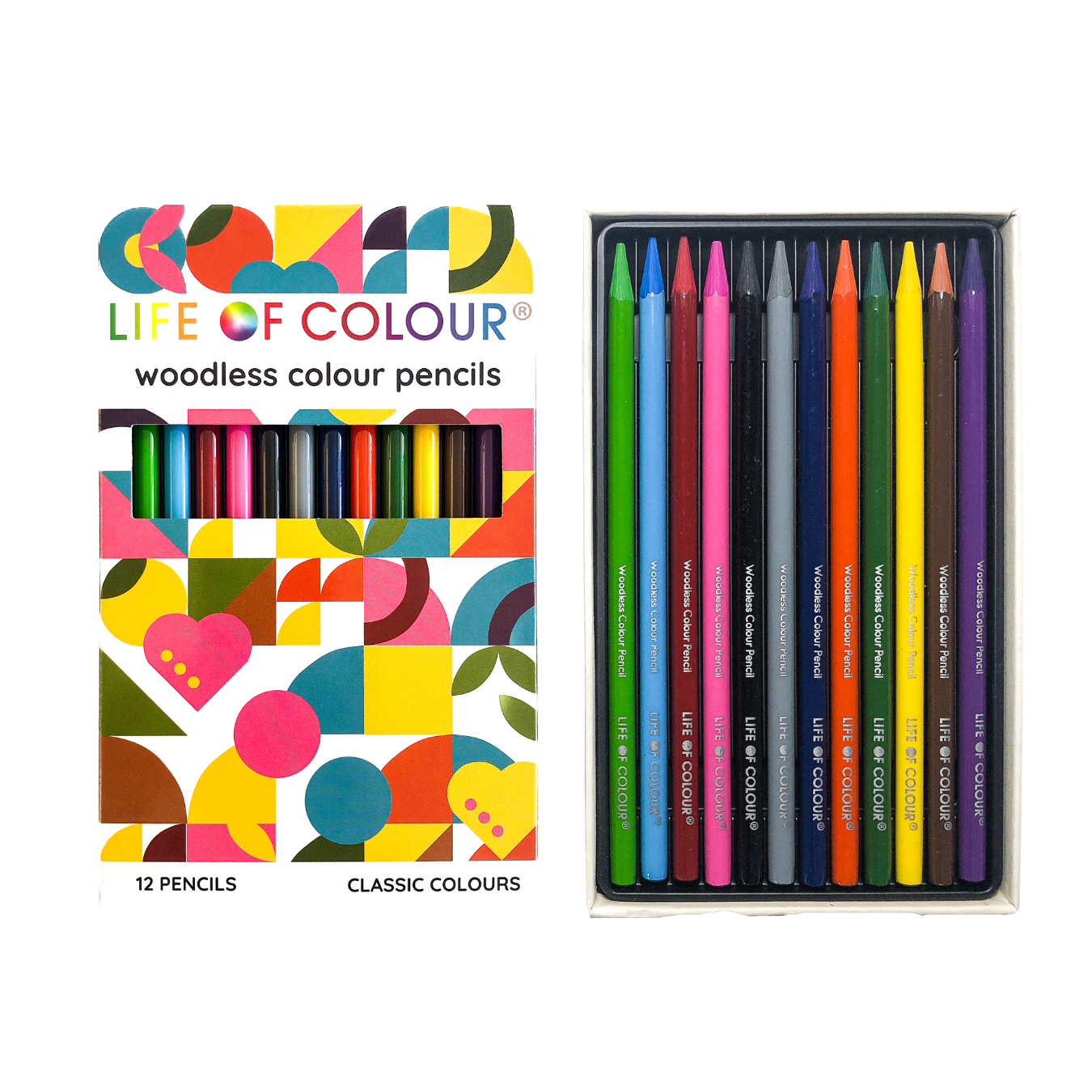 Woodless Colour Pencils - Classic Colour - Set of 12