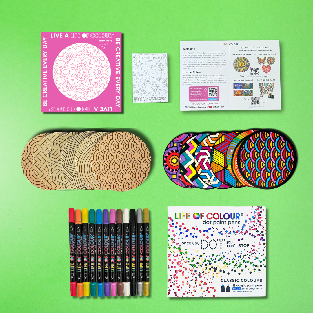 Life of Colour Zendoodle Coaster Kit - Set of 6