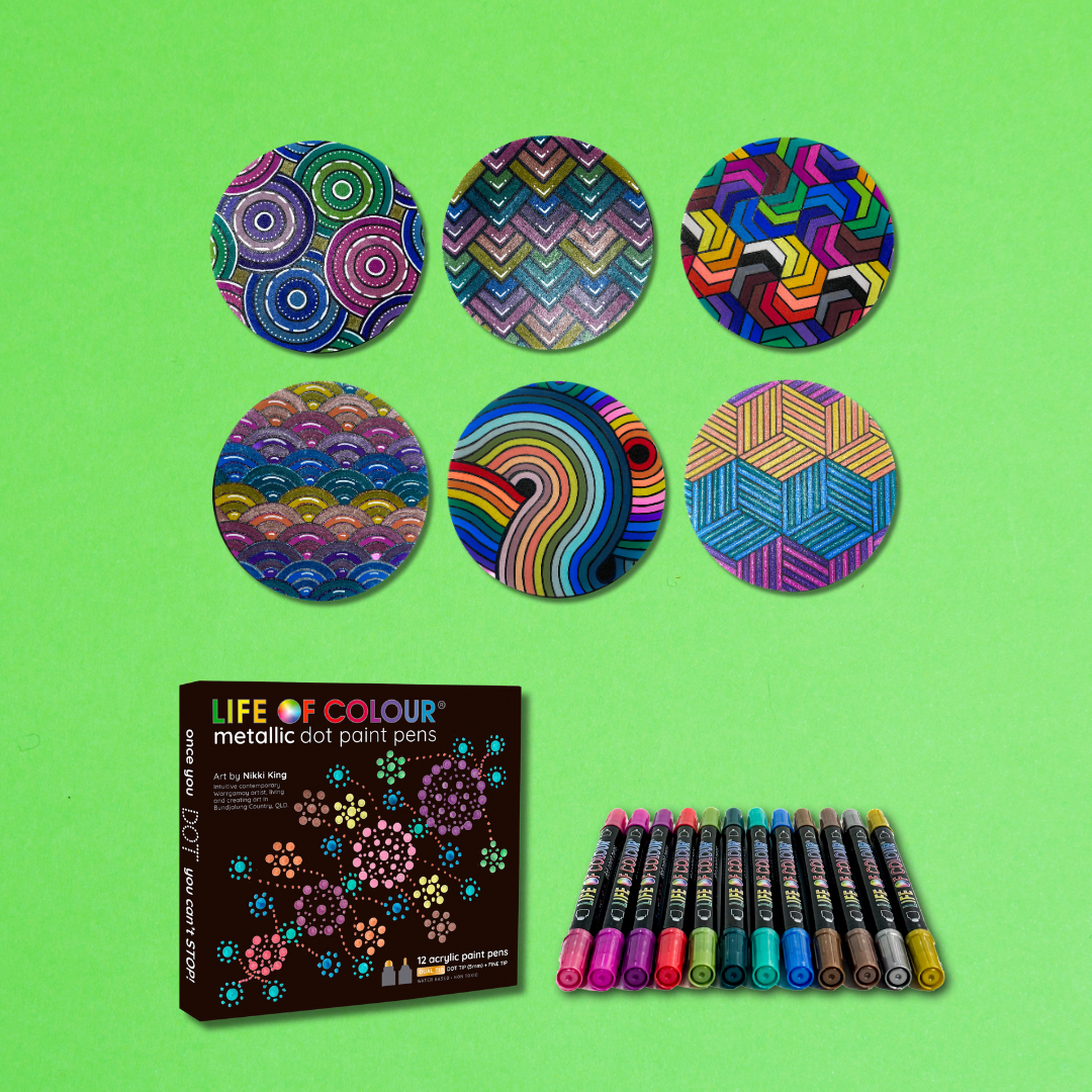 Life of Colour Zendoodle Coaster Kit - Set of 6