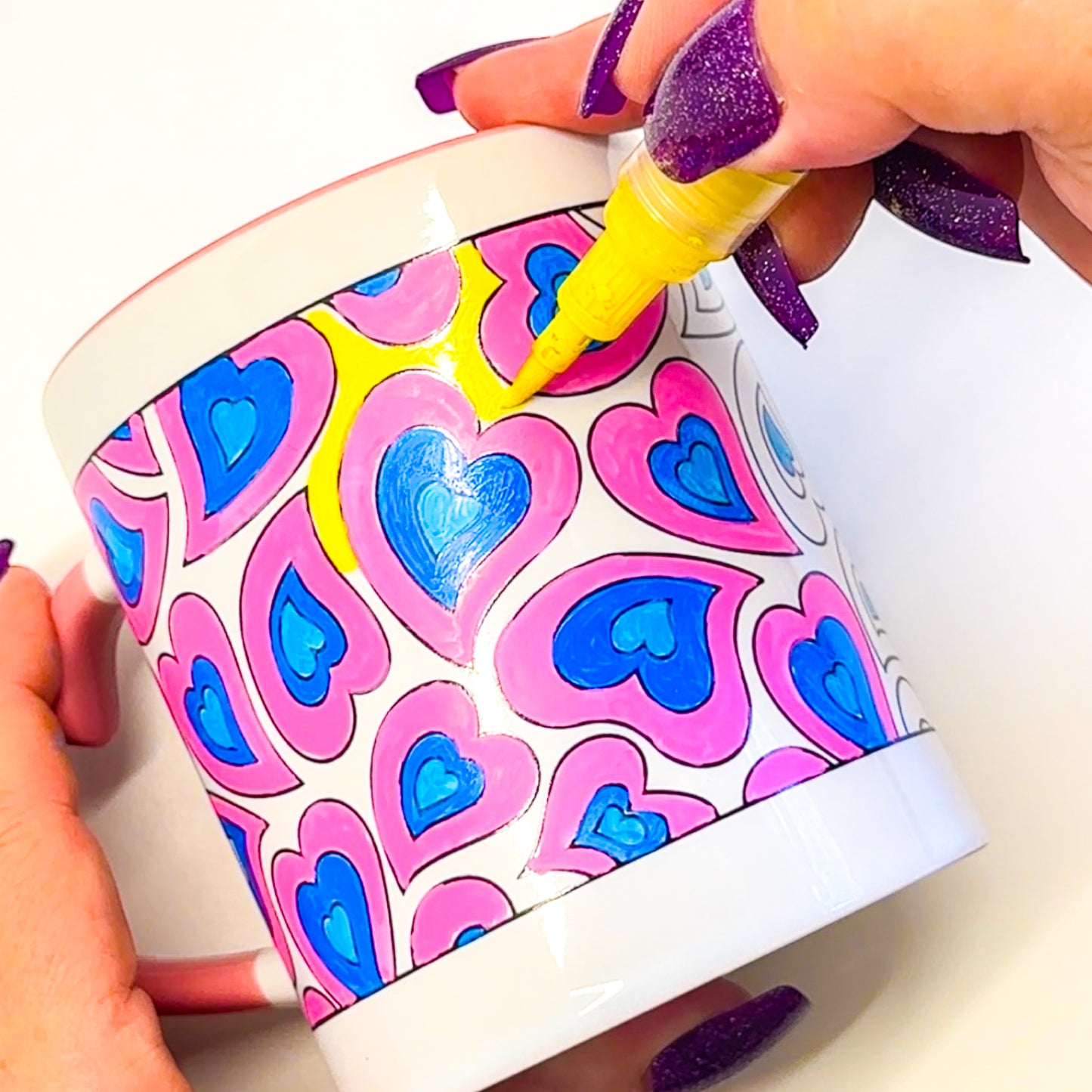 "Cup of Love" DIY Mug Painting Kit - Curvy Hearts Design