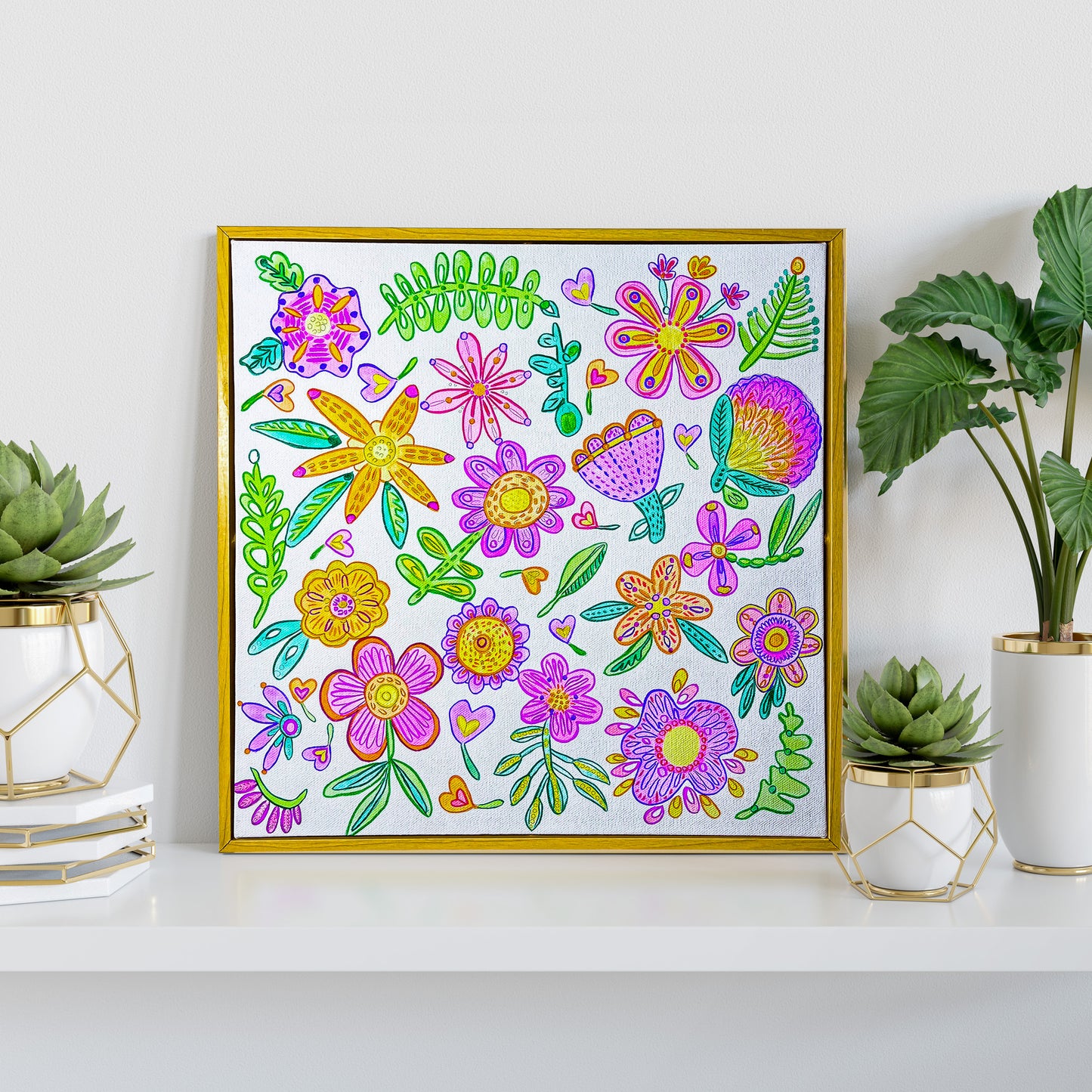 Canvas and Frame Painting Kit - Spring Flowers