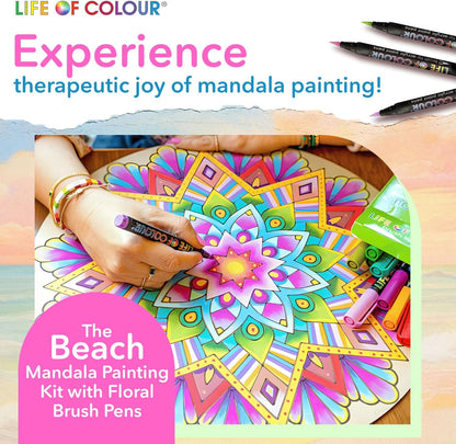 Life of Colour Mandala Painting Kit - The Beach (Florals)