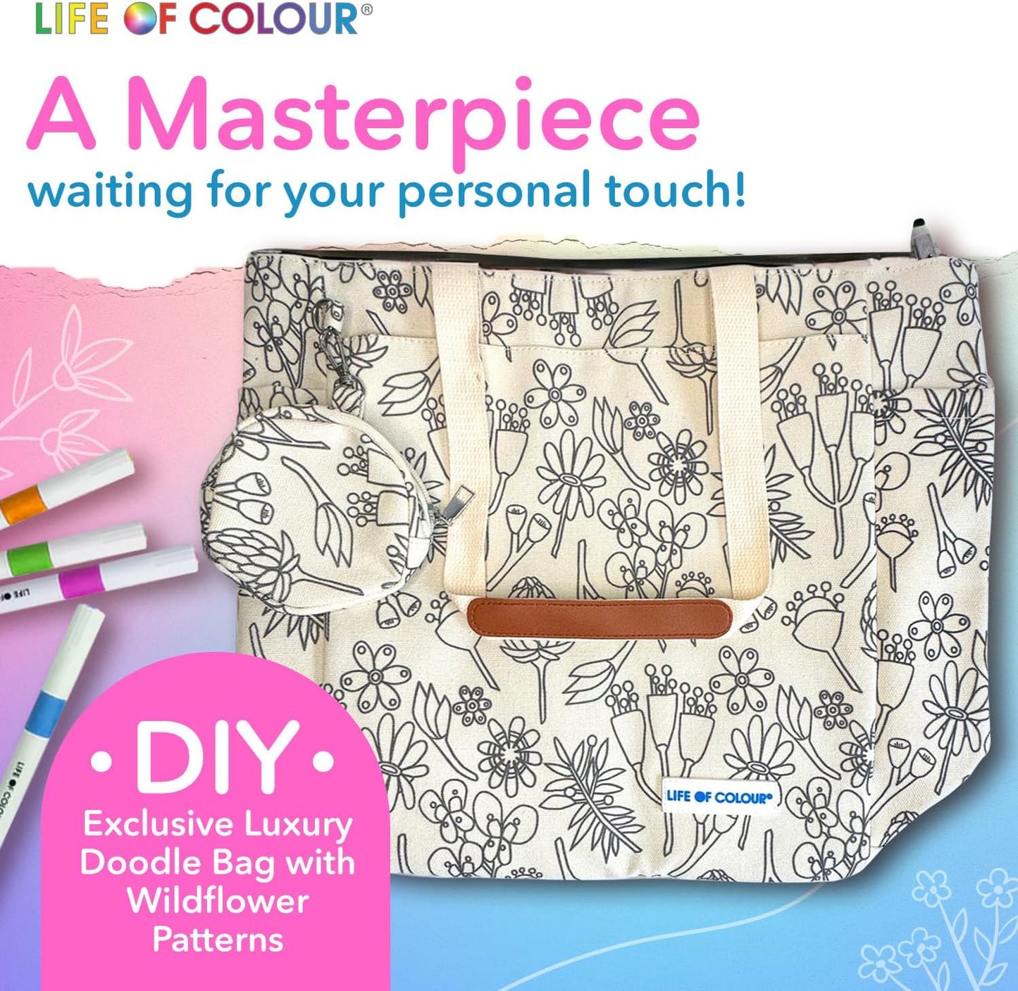 DIY Doodle Bag - Wildflower design