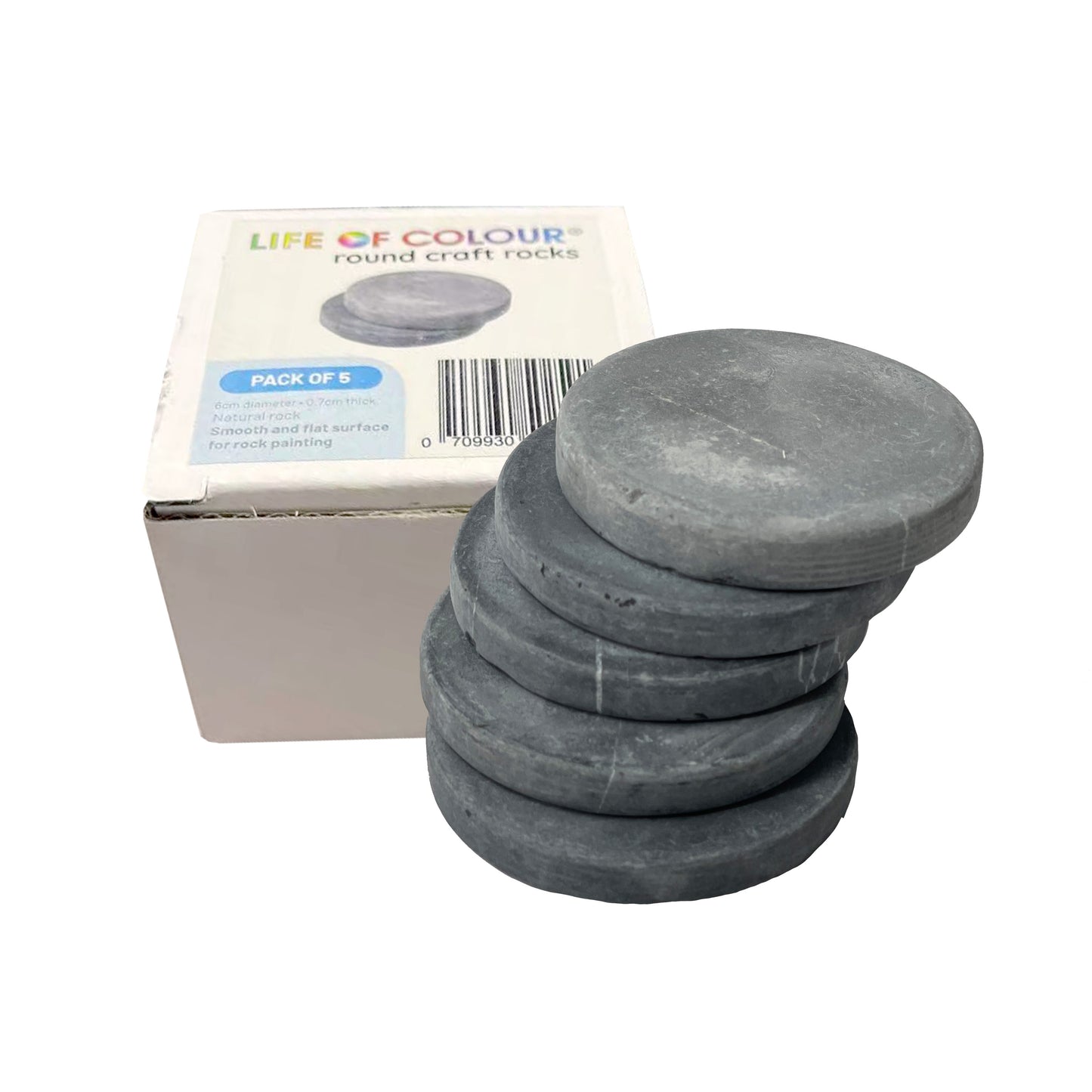 Round Craft Rocks - Box of 5