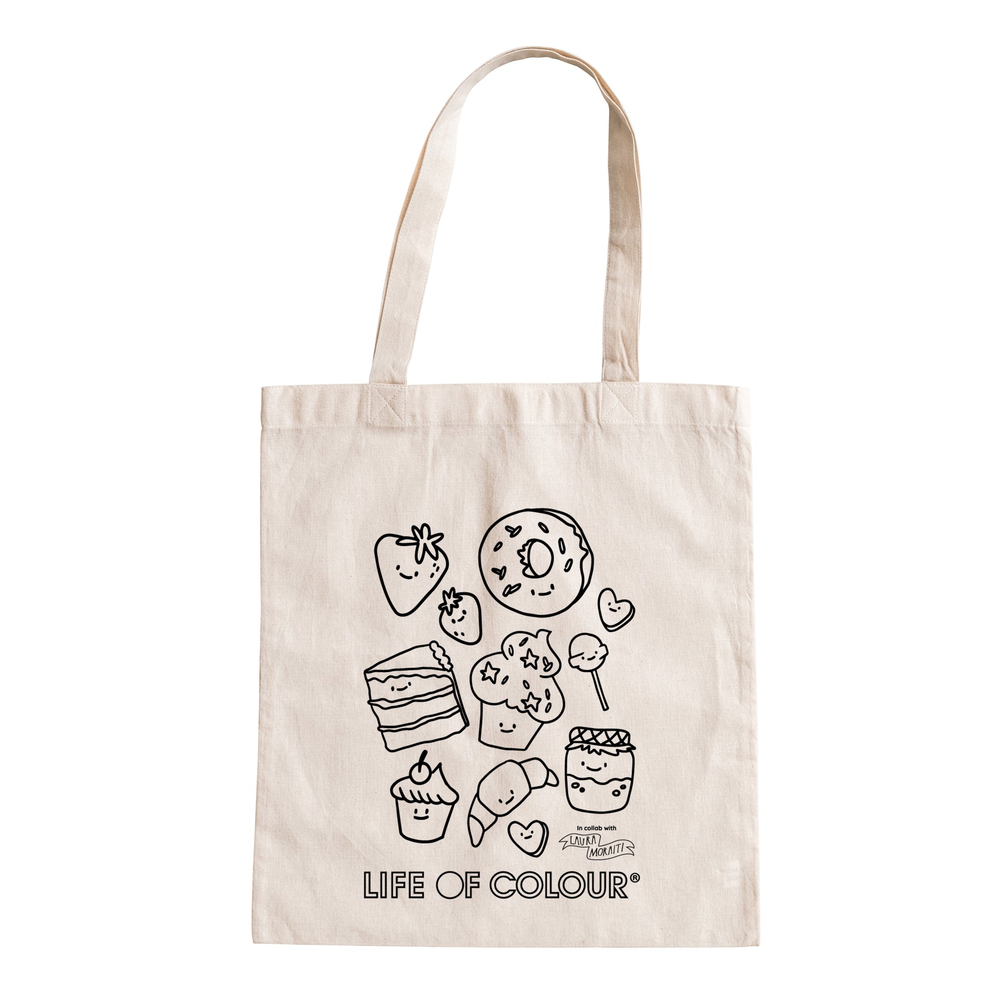 Colour-In Lineart Canvas Tote Bags - Life of Colour