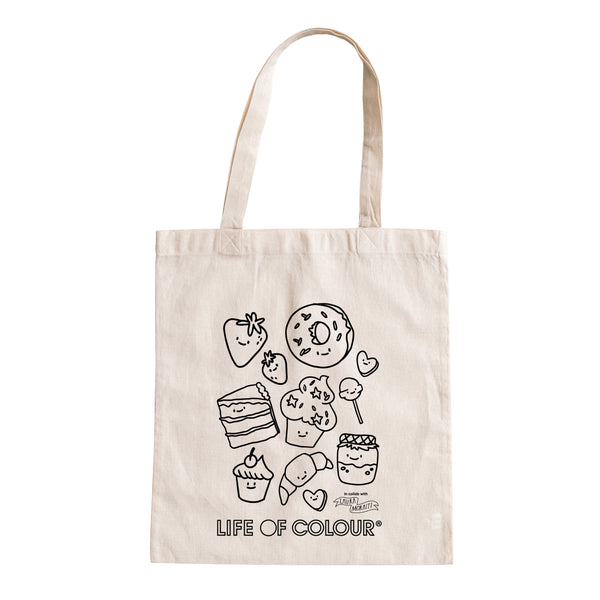 Colour-In Lineart Canvas Tote Bags - Life of Colour