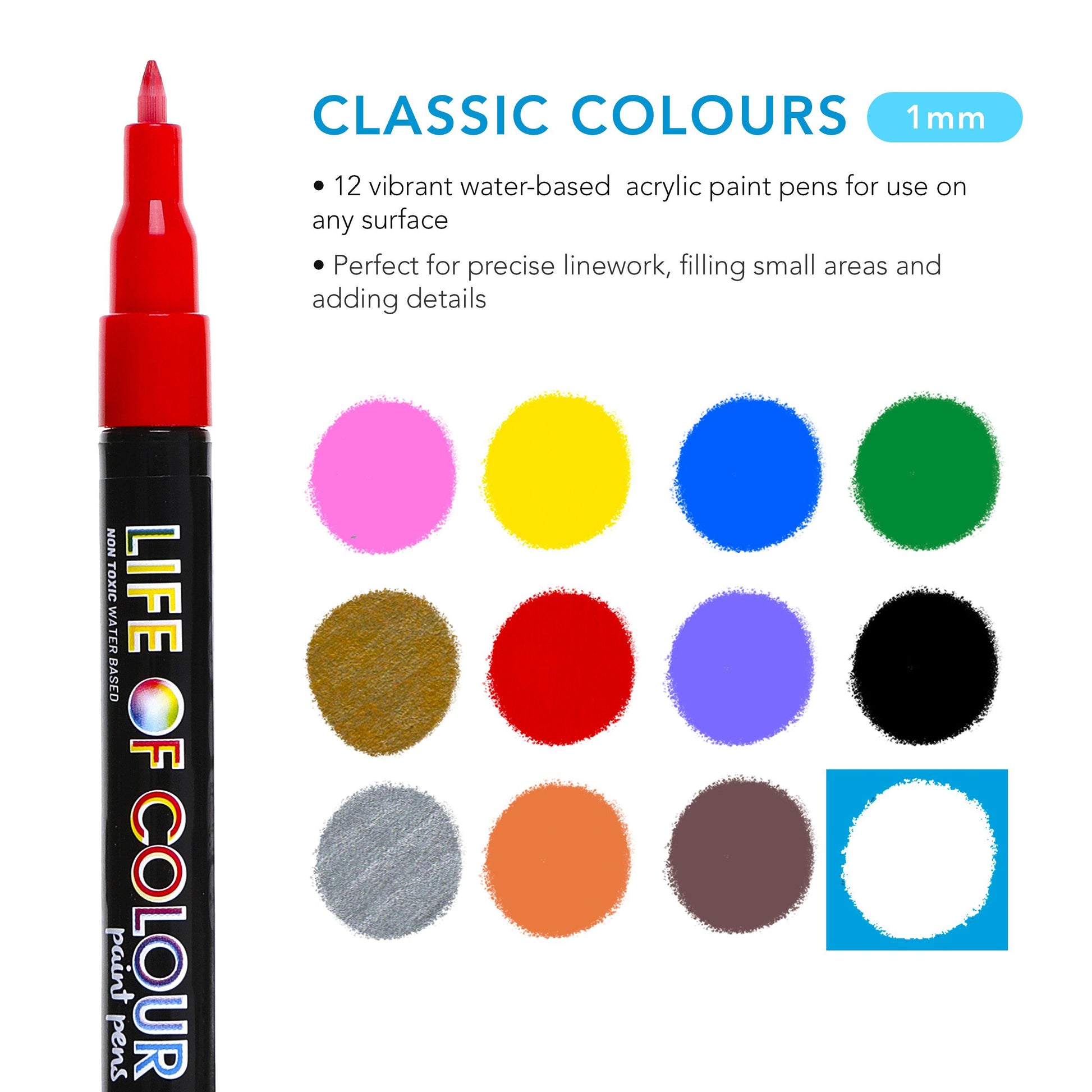 Classic Colour Paint Pens - Fine Tip Pen Sets Life of Colour